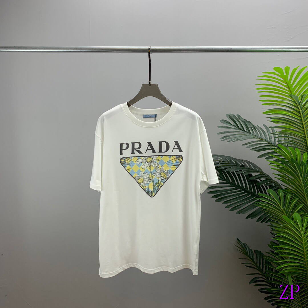 Prada Women T-shirts Desiger Short Sleeve Clothing P80110