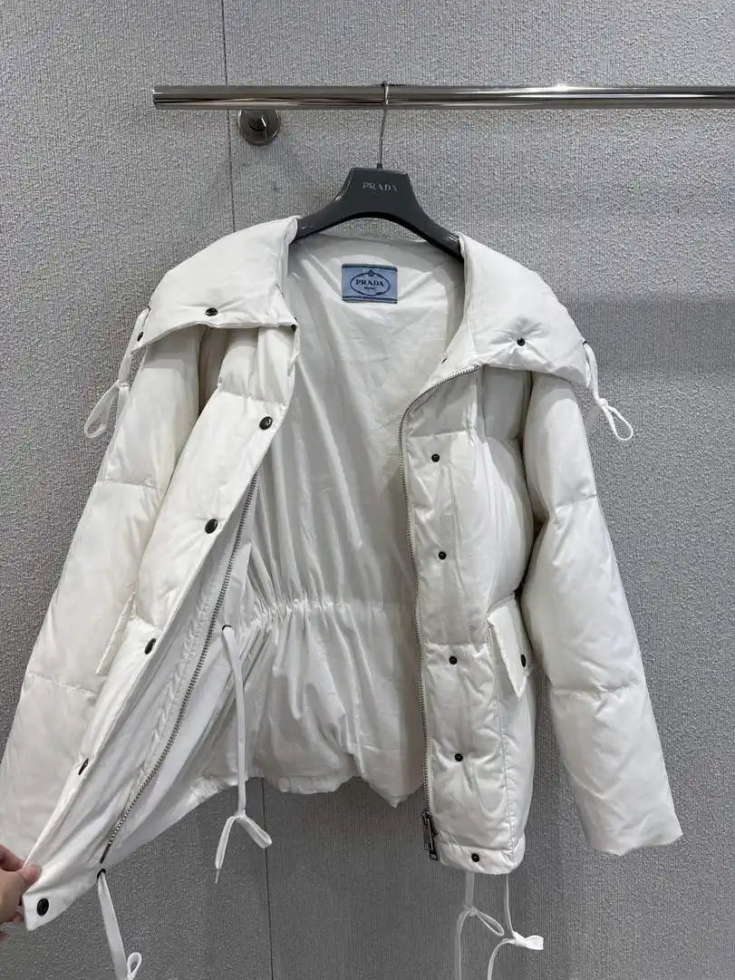 Prada Women White hooded down Jacket P99482
