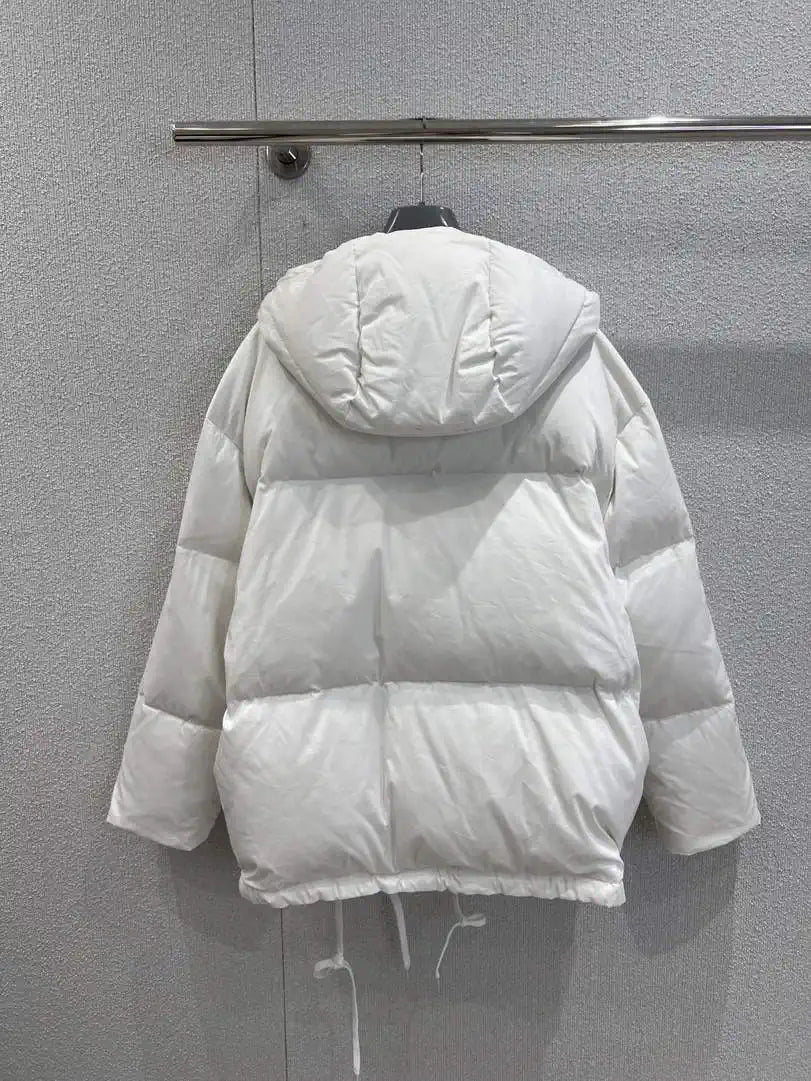 Prada Women White hooded down Jacket P99482