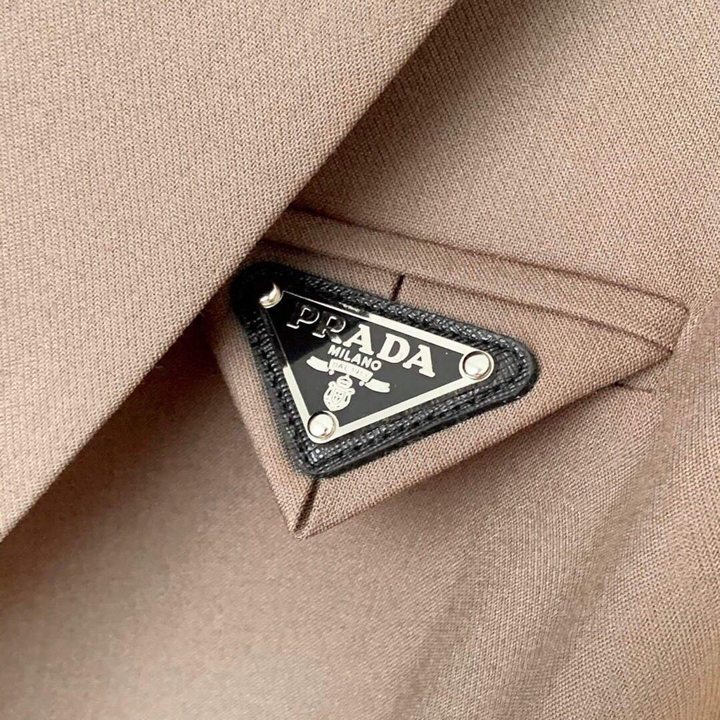 Prada Women's Clothing Single-Breasted Jacket Brown 88008