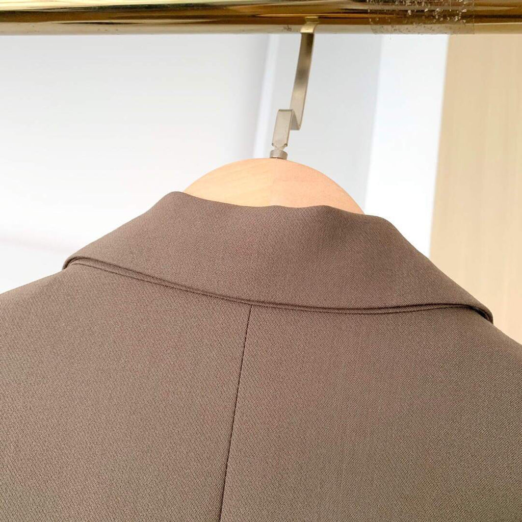 Prada Women's Clothing Single-Breasted Jacket Brown 88008