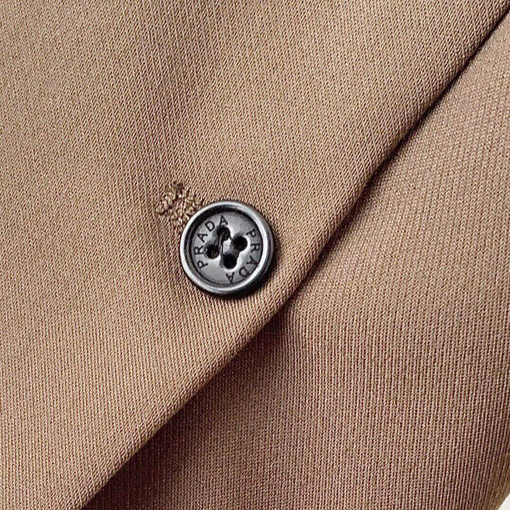 Prada Women's Clothing Single-Breasted Jacket Brown 88008