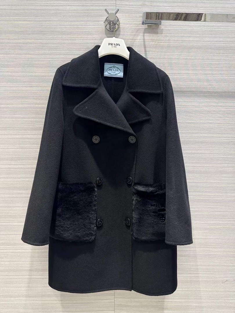 Prada Women's Fashion Clothing Cashmere Coat P99466
