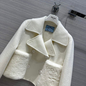 Prada Women's Fashion Clothing Cashmere Short Coat P99463 - 36 - View 2