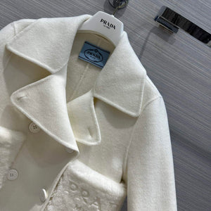 Prada Women's Fashion Clothing Cashmere Short Coat P99463 - 36 - View 3