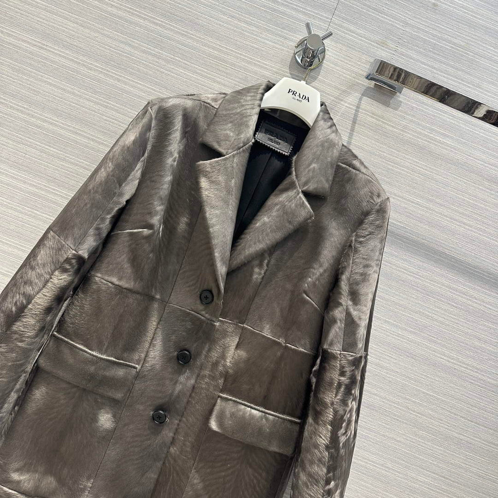 Prada Women's Fashion Clothing Sheepskin Suit Coat P99467