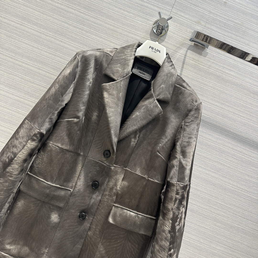 Prada Women's Fashion Clothing Sheepskin Suit Coat P99467
