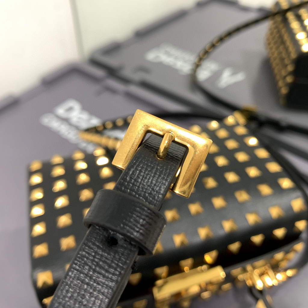 Valentino 7300 Rockstud Alcove Grainy Calfskin BOX Bag XW2B0J73 Black