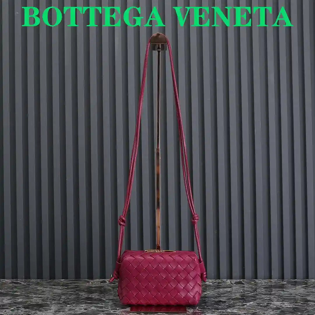 Bottega Veneta BV 680254 Mini Loop Camera Bag Rose Red