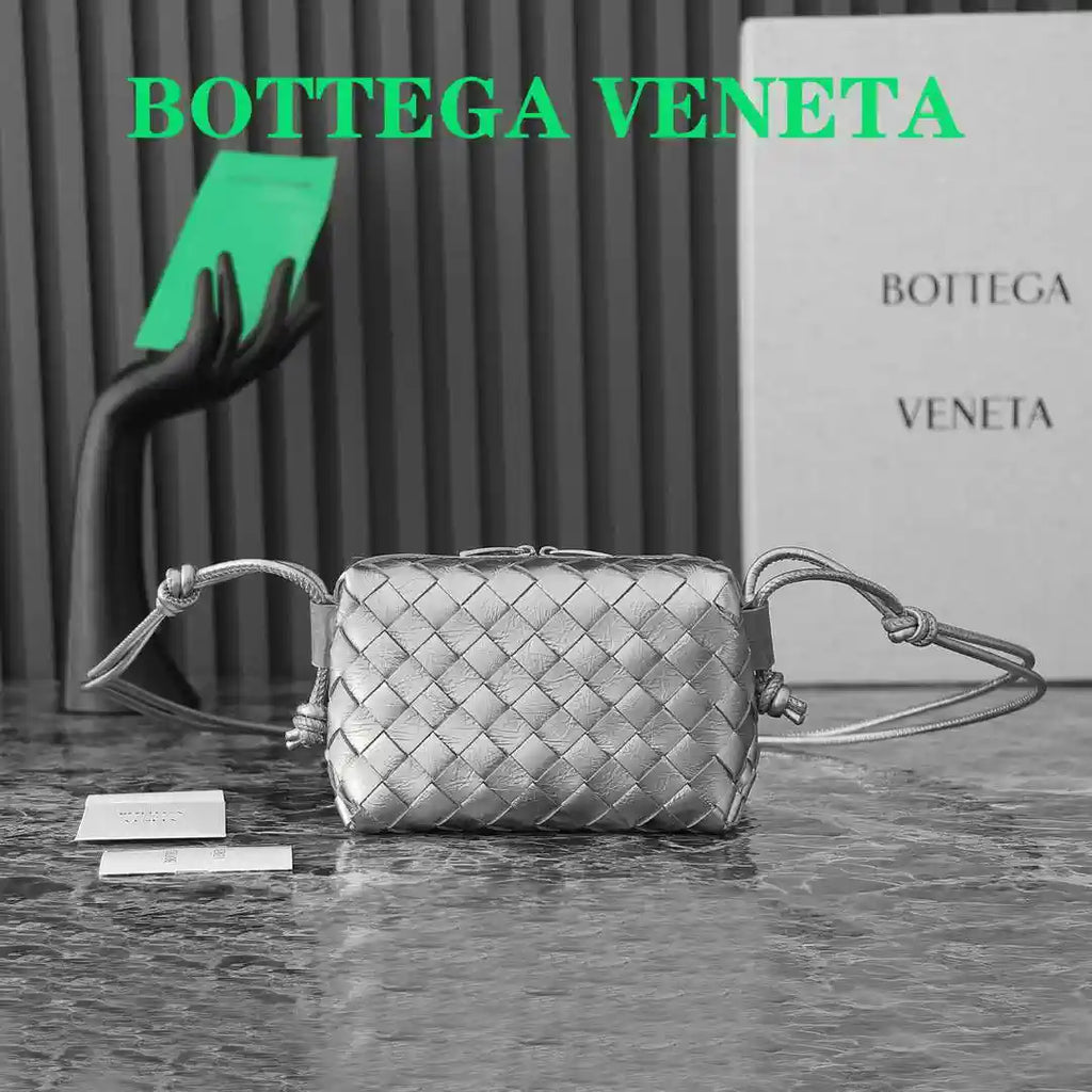 Bottega Veneta BV 680254 Mini Loop Camera Bag Silver