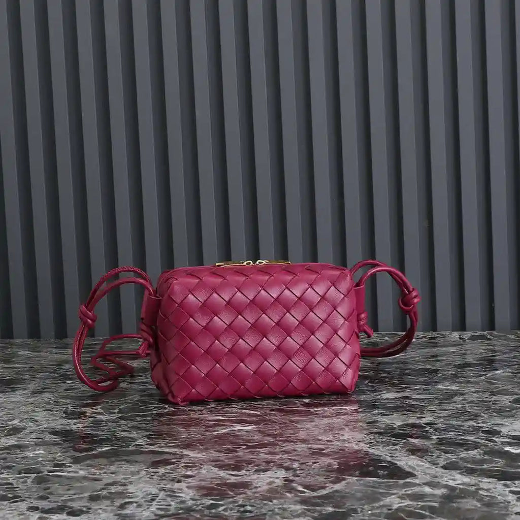 Bottega Veneta BV 680254 Mini Loop Camera Bag Rose Red