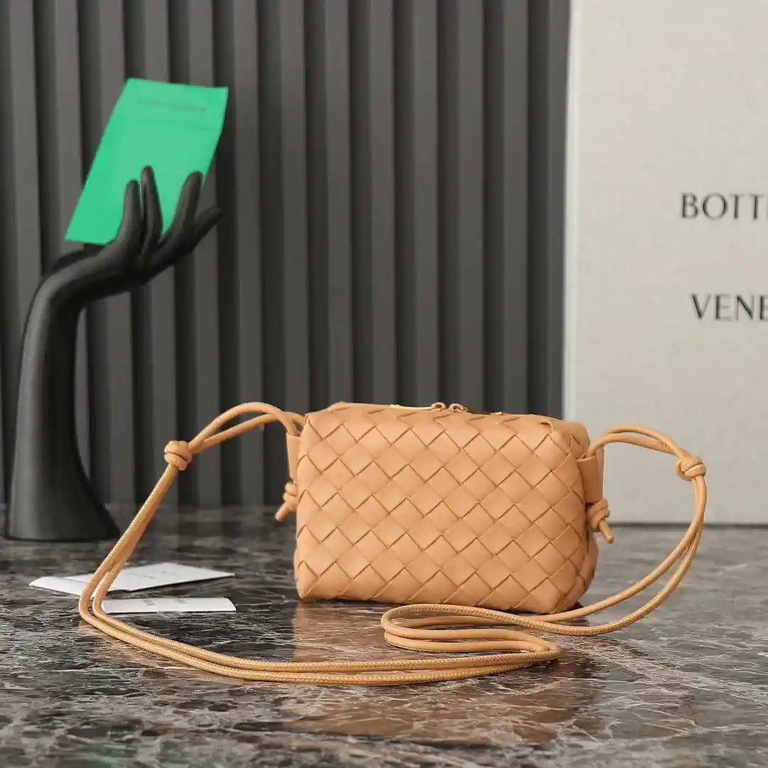 Bottega Veneta BV 680254 Mini Loop Camera Bag Brown