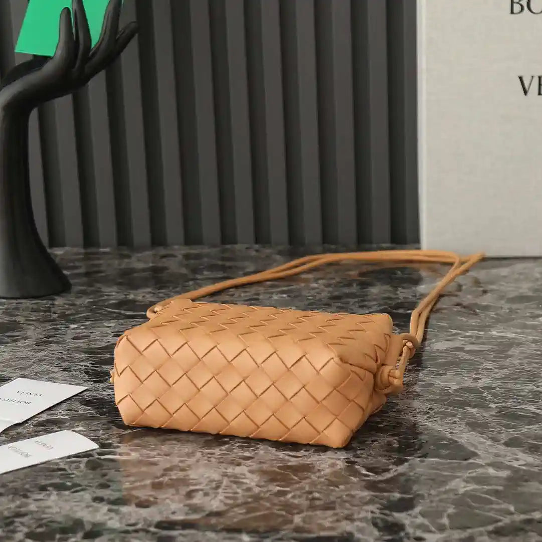 Bottega Veneta BV 680254 Mini Loop Camera Bag Brown
