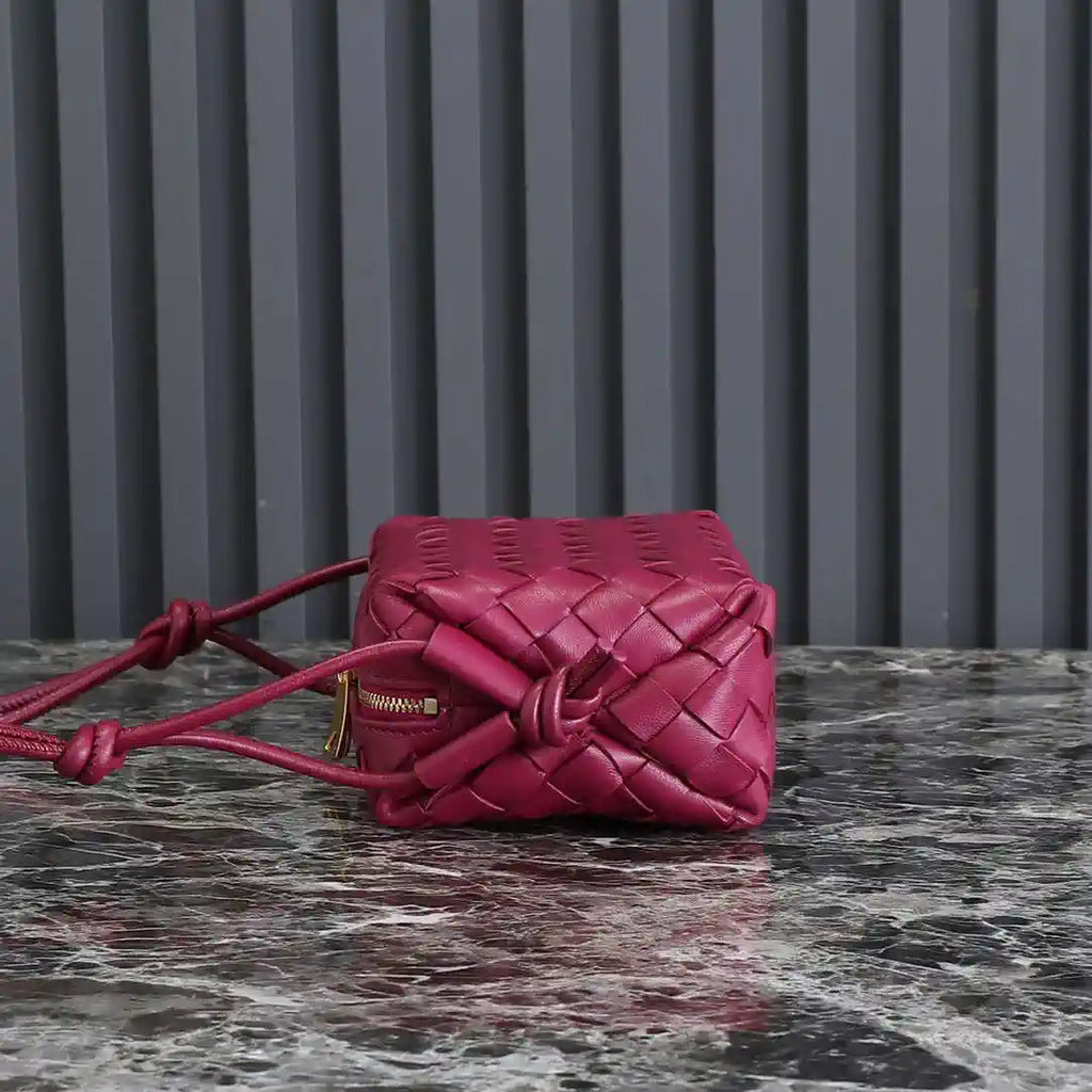 Bottega Veneta BV 680254 Mini Loop Camera Bag Rose Red