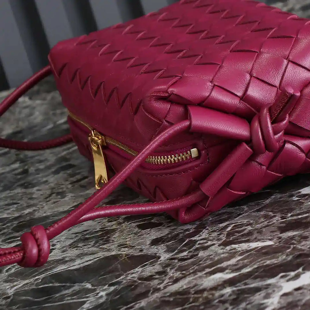 Bottega Veneta BV 680254 Mini Loop Camera Bag Rose Red