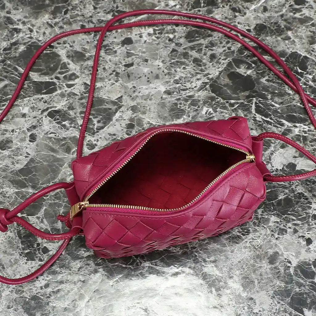 Bottega Veneta BV 680254 Mini Loop Camera Bag Rose Red