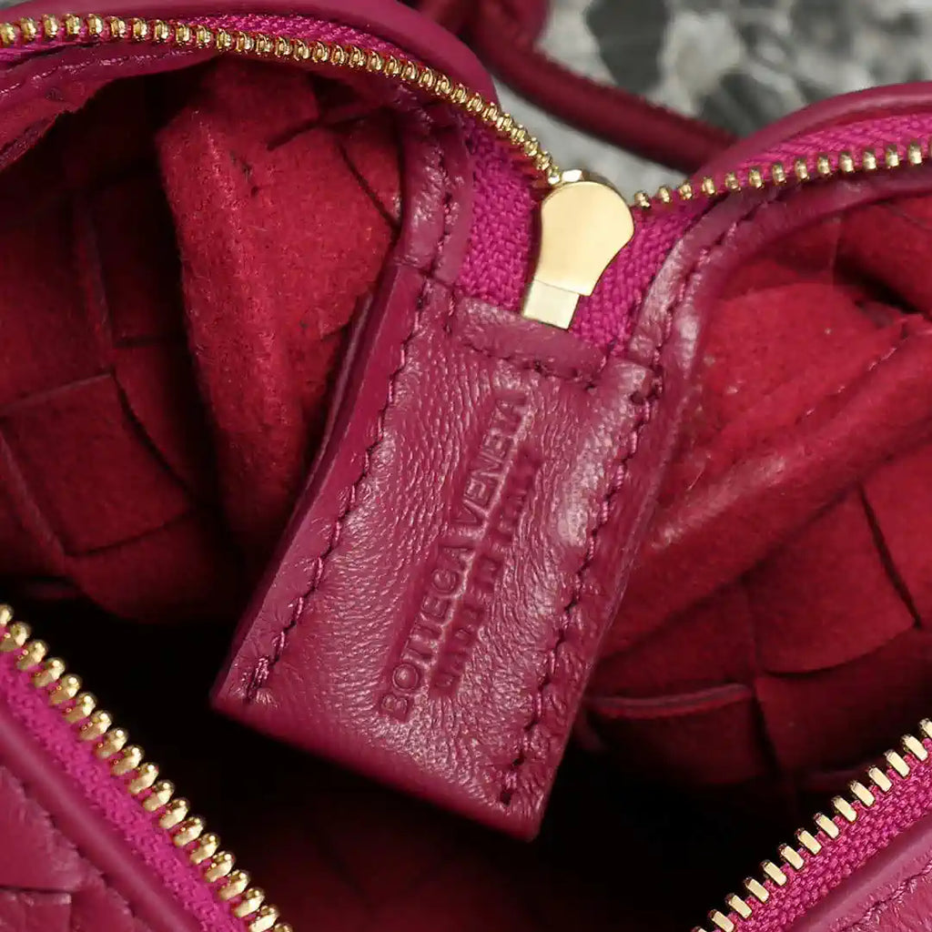 Bottega Veneta BV 680254 Mini Loop Camera Bag Rose Red