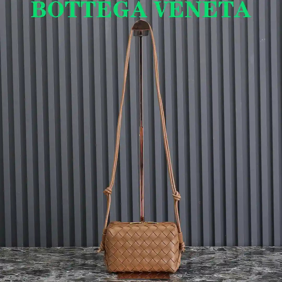 Bottega Veneta BV 680254 Mini Loop Camera Bag Tan