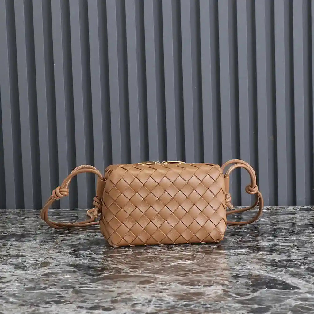 Bottega Veneta BV 680254 Mini Loop Camera Bag Tan