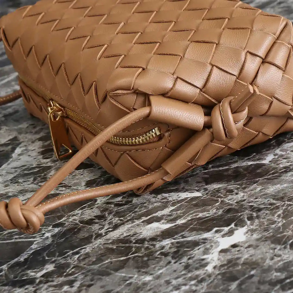 Bottega Veneta BV 680254 Mini Loop Camera Bag Tan