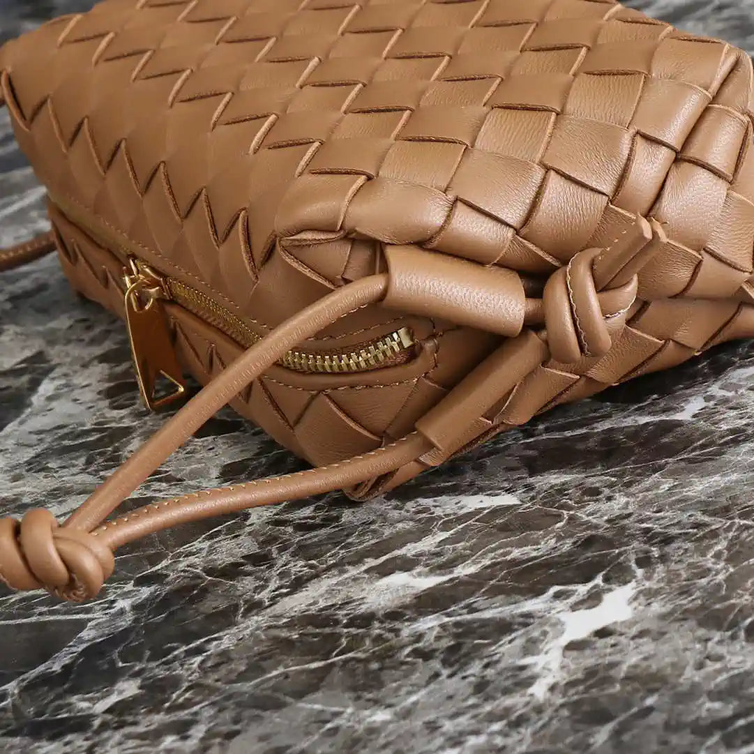 Bottega Veneta BV 680254 Mini Loop Camera Bag Tan