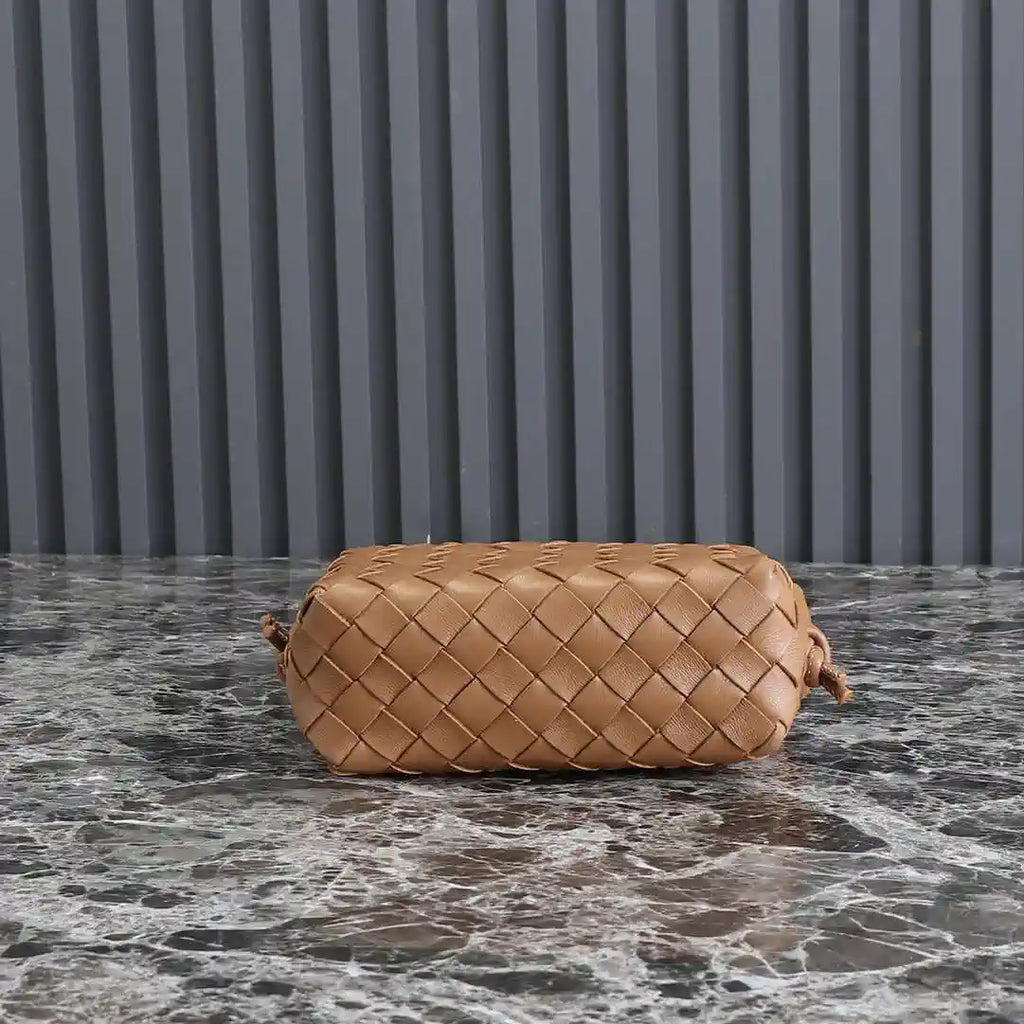 Bottega Veneta BV 680254 Mini Loop Camera Bag Tan