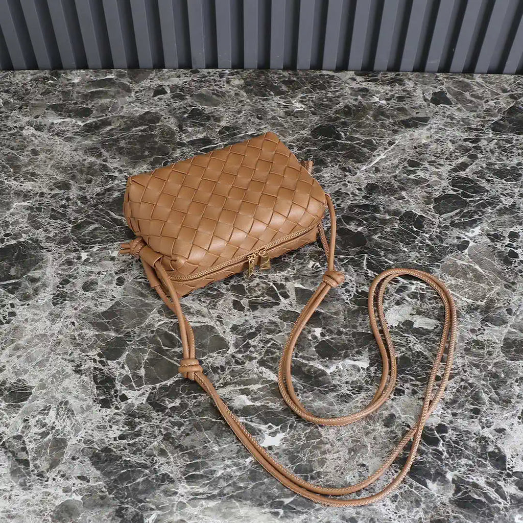 Bottega Veneta BV 680254 Mini Loop Camera Bag Tan