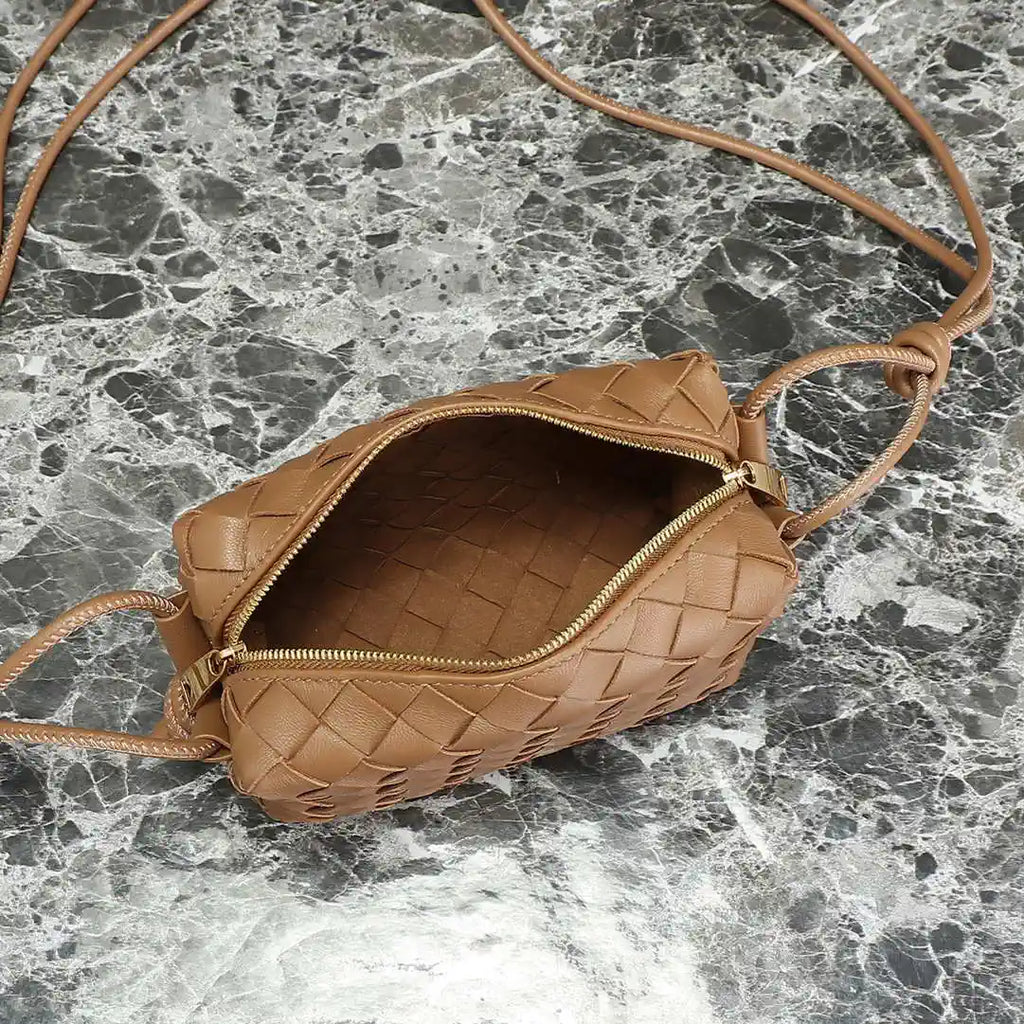 Bottega Veneta BV 680254 Mini Loop Camera Bag Tan