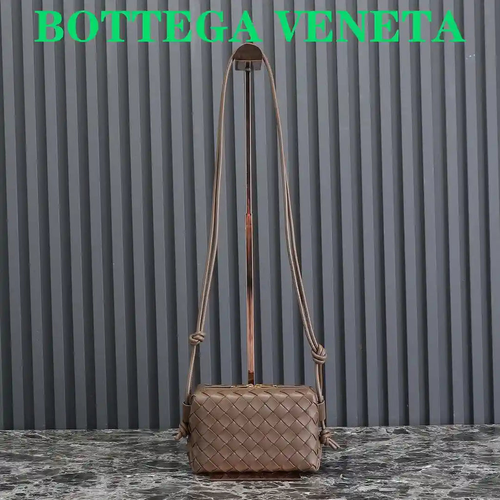 Bottega Veneta BV 680254 Mini Loop Camera Bag Dark Brown