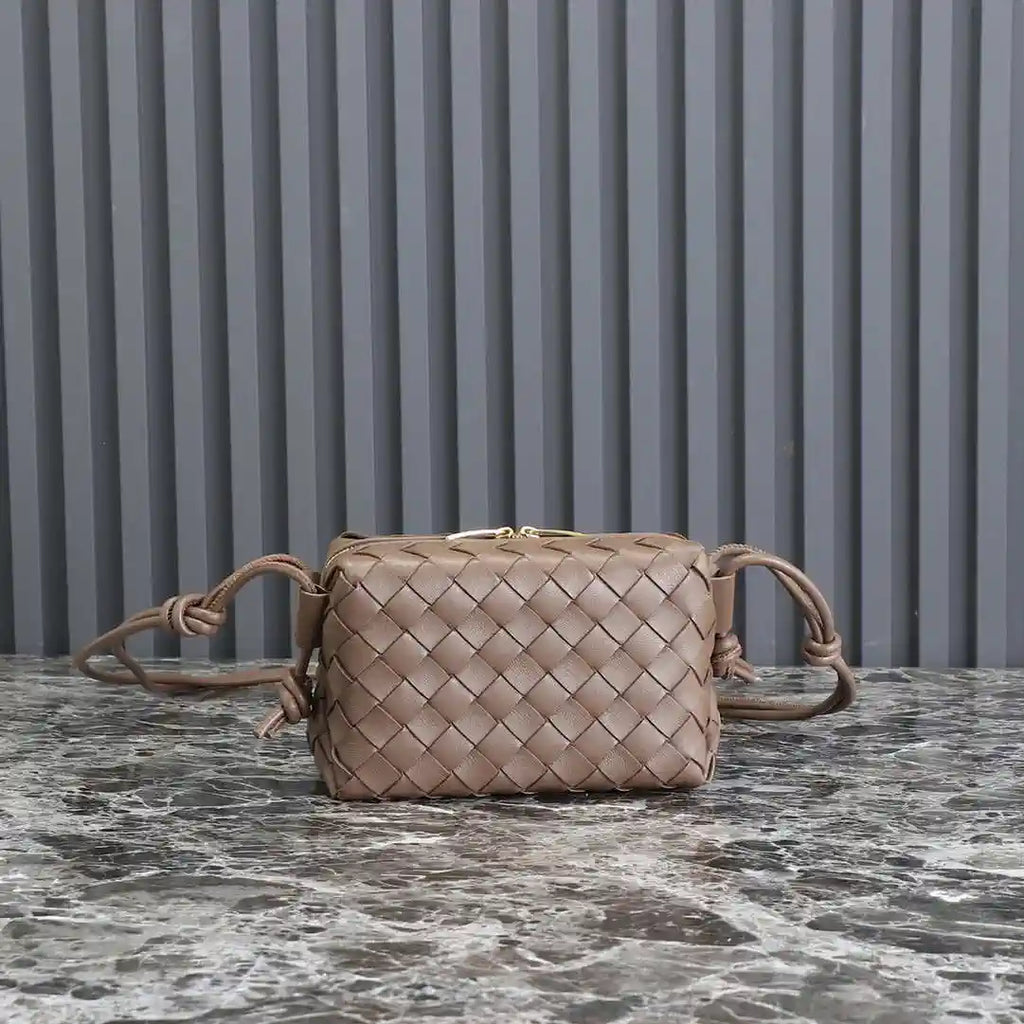 Bottega Veneta BV 680254 Mini Loop Camera Bag Dark Brown