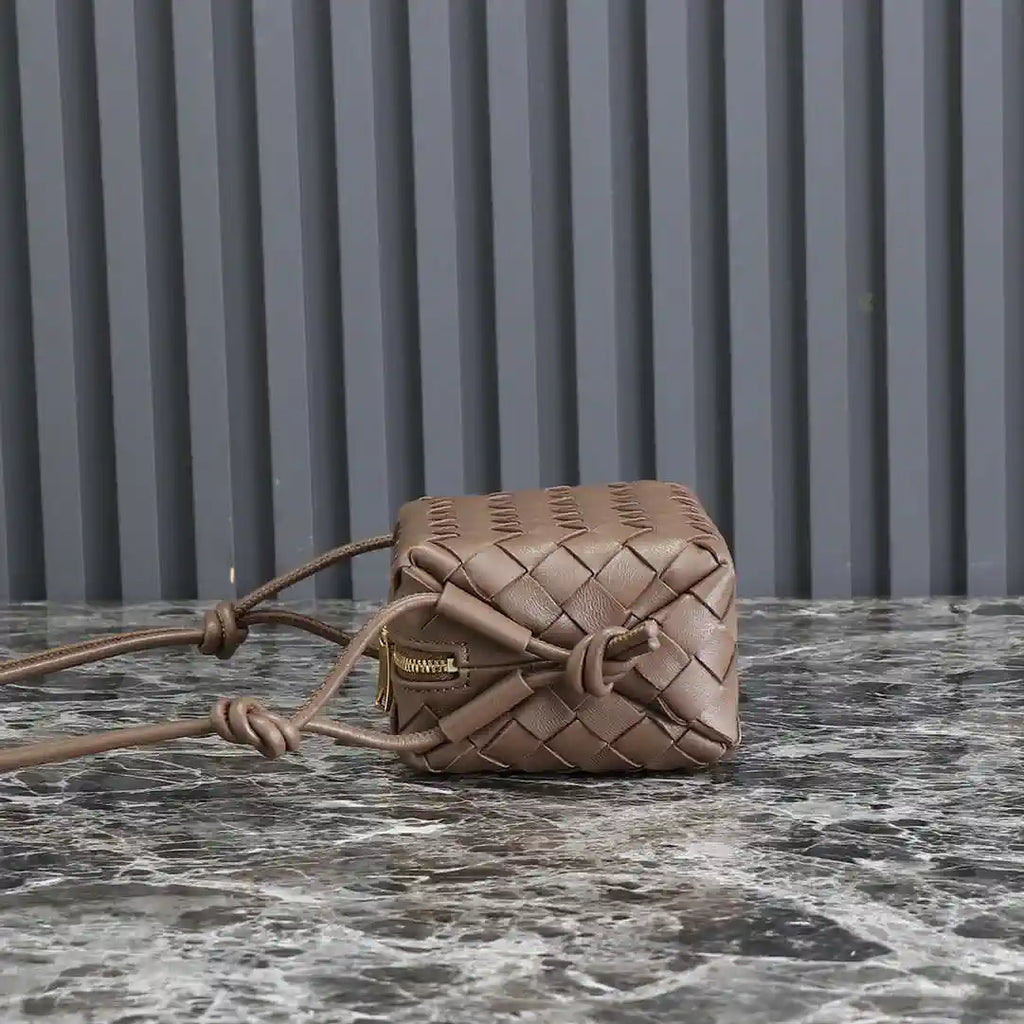 Bottega Veneta BV 680254 Mini Loop Camera Bag Dark Brown