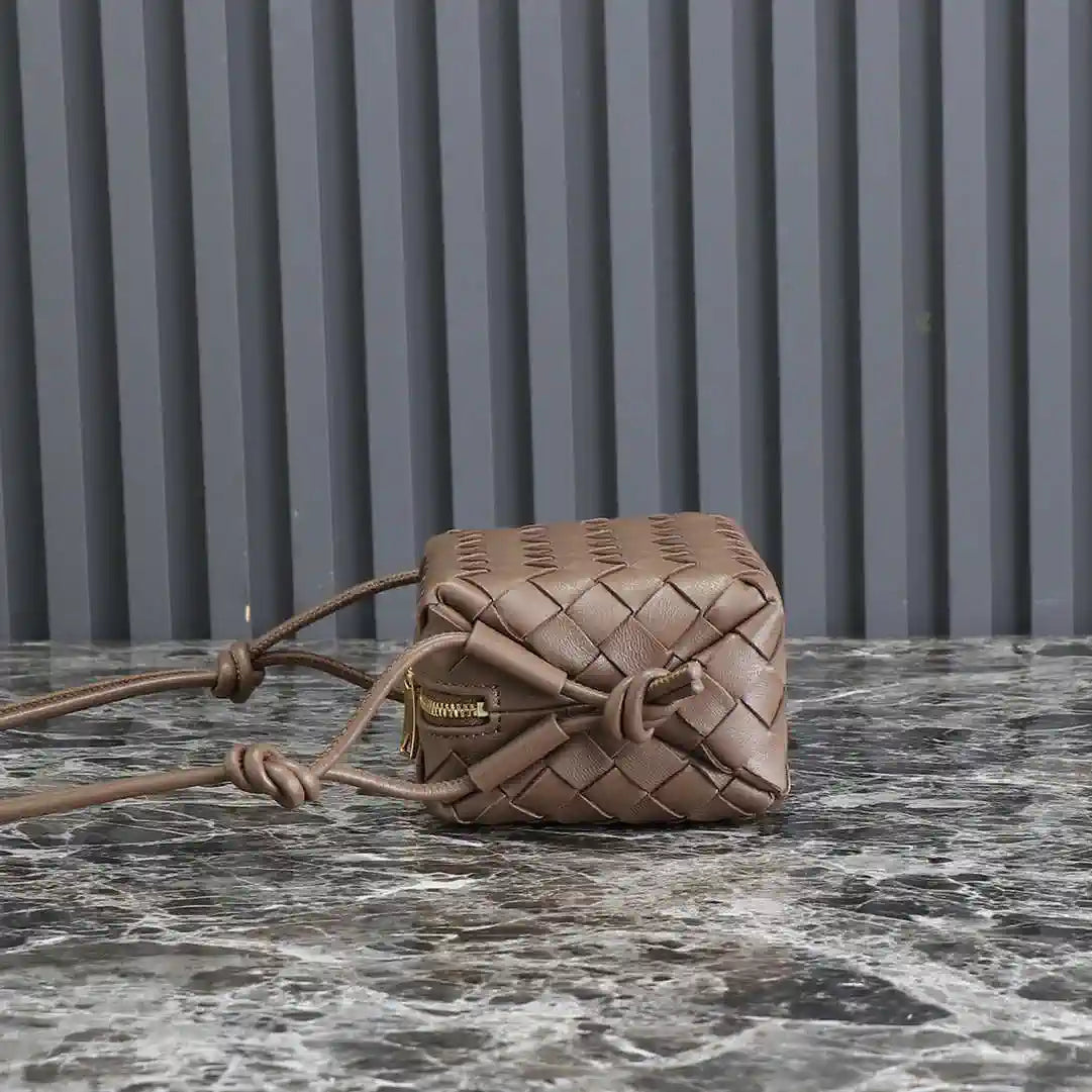 Bottega Veneta BV 680254 Mini Loop Camera Bag Dark Brown