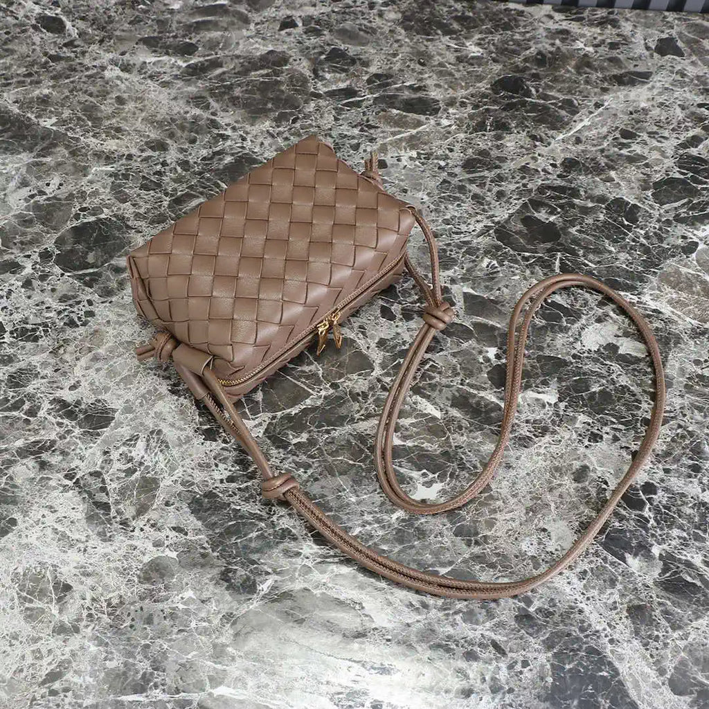 Bottega Veneta BV 680254 Mini Loop Camera Bag Dark Brown