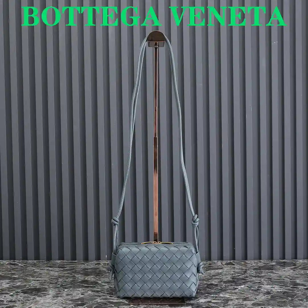 Bottega Veneta BV 680254 Mini Loop Camera Bag Blue