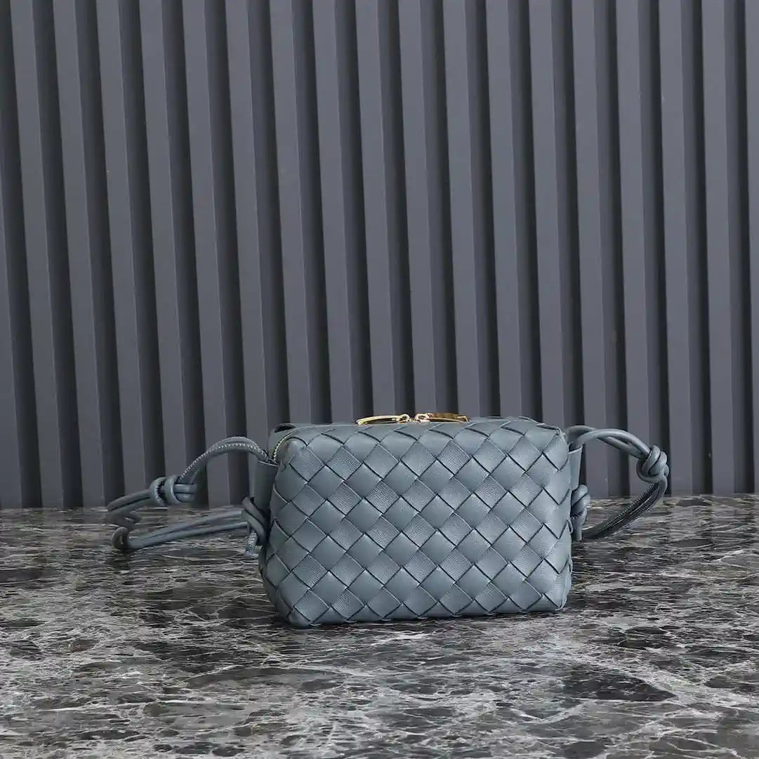 Bottega Veneta BV 680254 Mini Loop Camera Bag Blue
