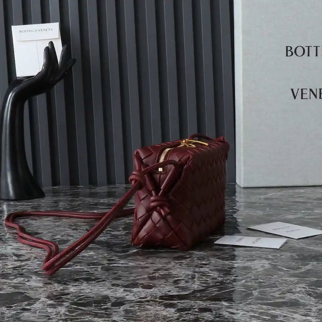 Bottega Veneta BV 680254 Mini Loop Camera Bag Wine Red