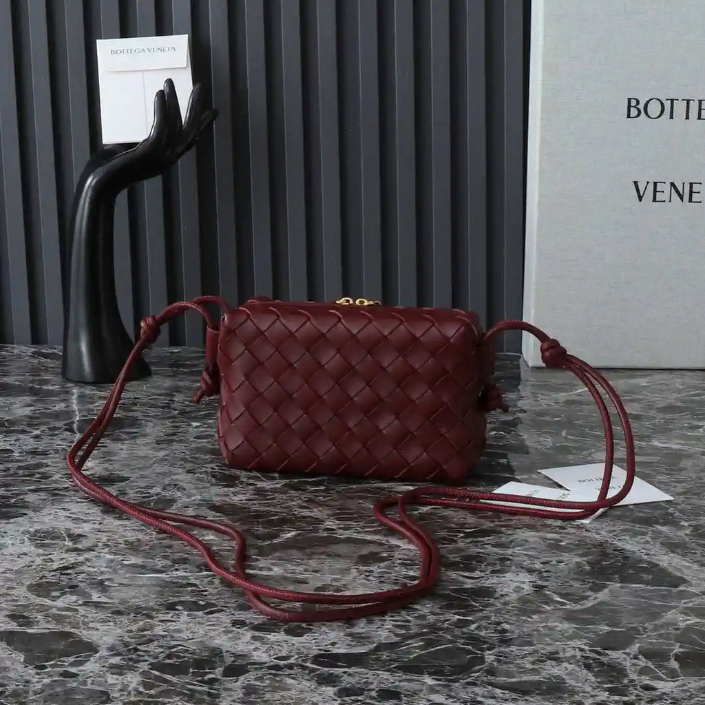 Bottega Veneta BV 680254 Mini Loop Camera Bag Wine Red