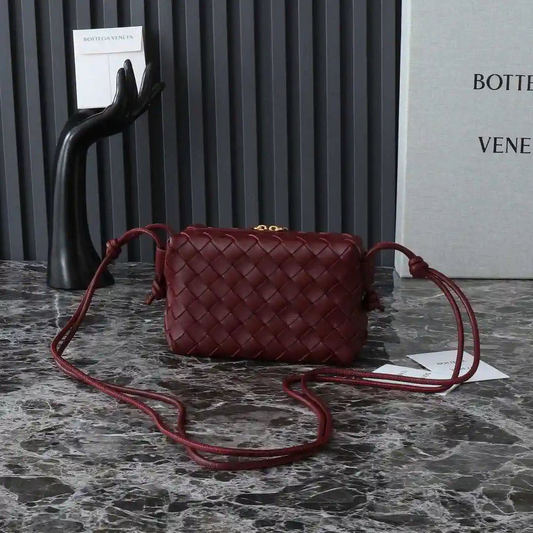 Bottega Veneta BV 680254 Mini Loop Camera Bag Wine Red
