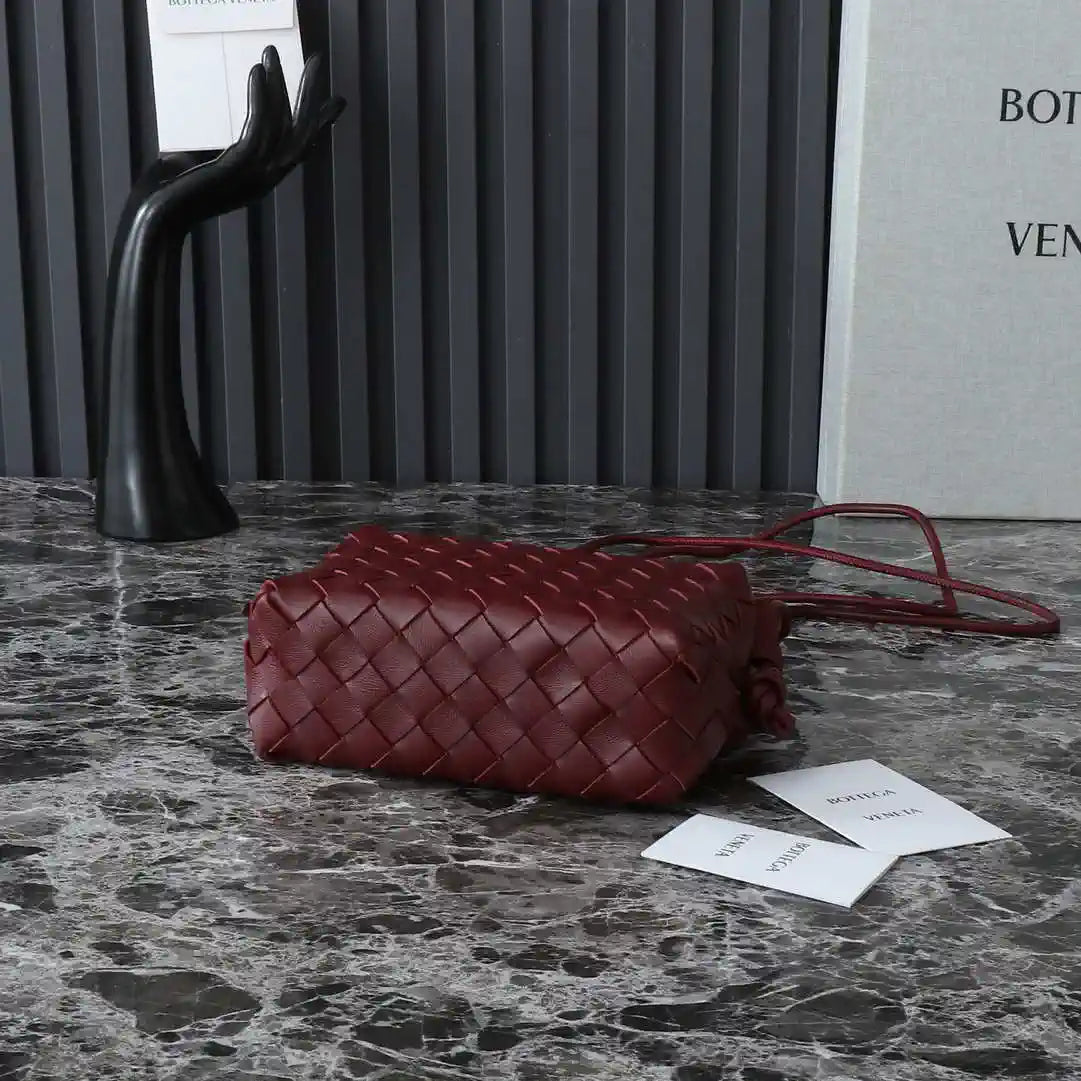 Bottega Veneta BV 680254 Mini Loop Camera Bag Wine Red