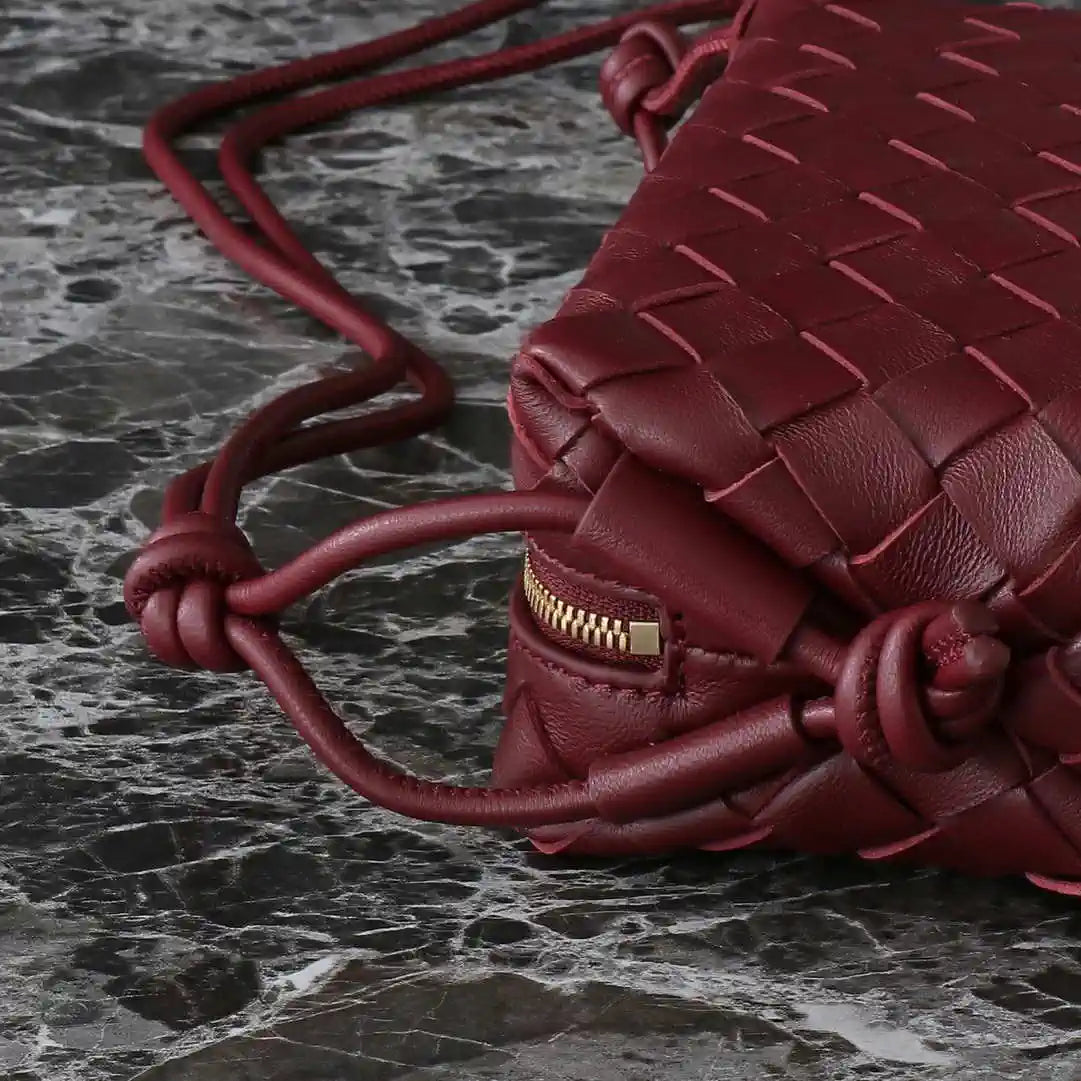 Bottega Veneta BV 680254 Mini Loop Camera Bag Wine Red