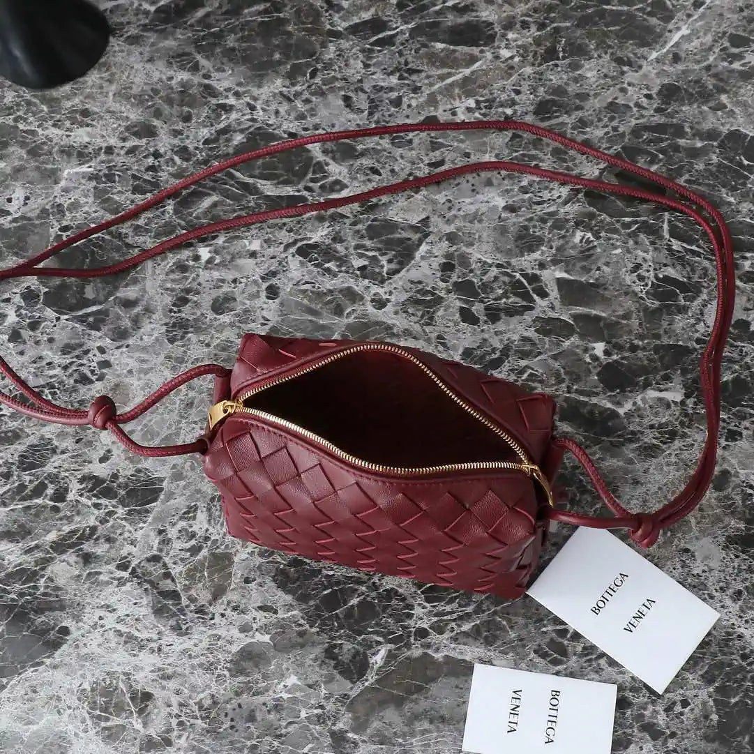 Bottega Veneta BV 680254 Mini Loop Camera Bag Wine Red