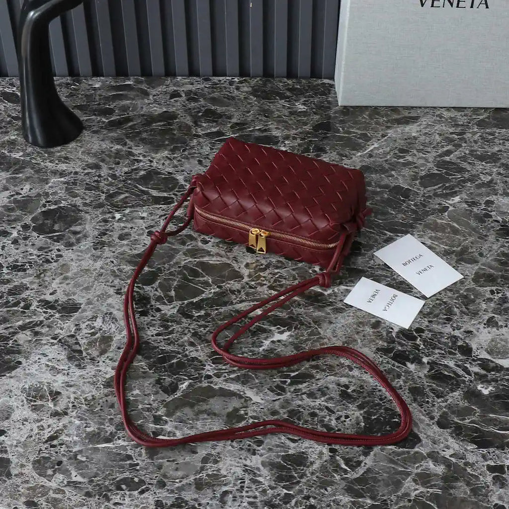 Bottega Veneta BV 680254 Mini Loop Camera Bag Wine Red