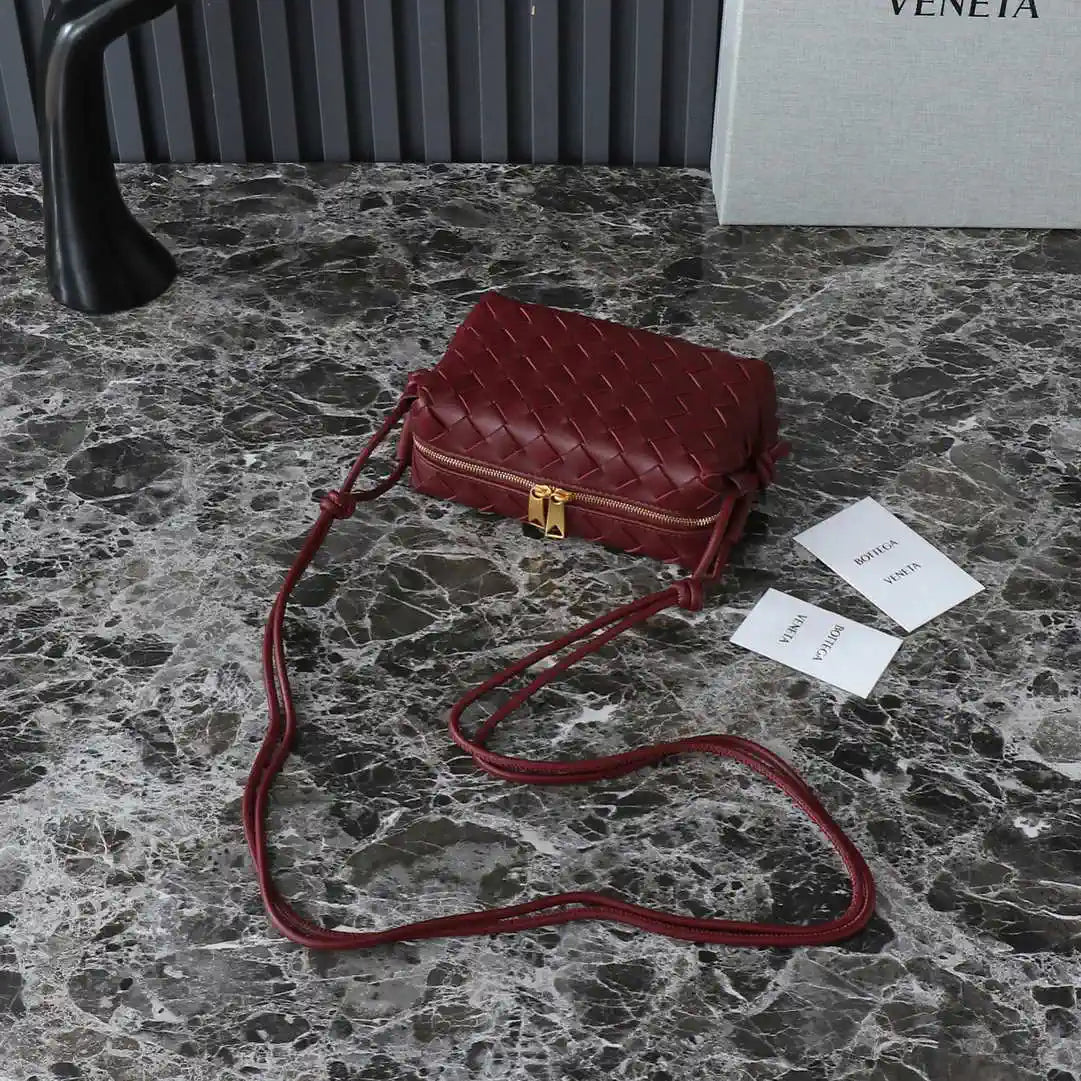 Bottega Veneta BV 680254 Mini Loop Camera Bag Wine Red