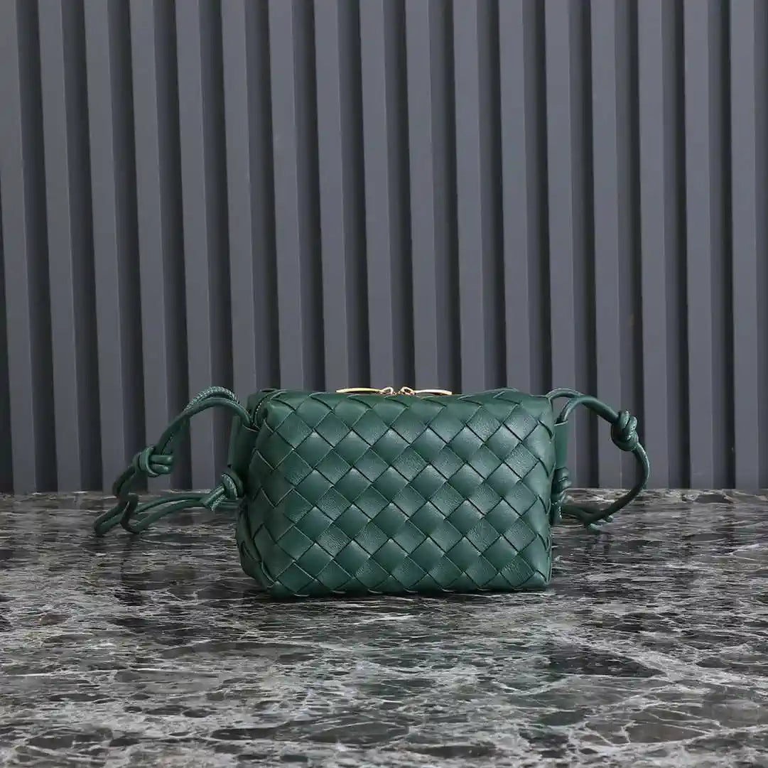 Bottega Veneta BV 680254 Mini Loop Camera Bag Dark Green