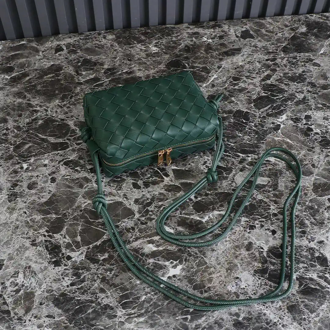 Bottega Veneta BV 680254 Mini Loop Camera Bag Dark Green