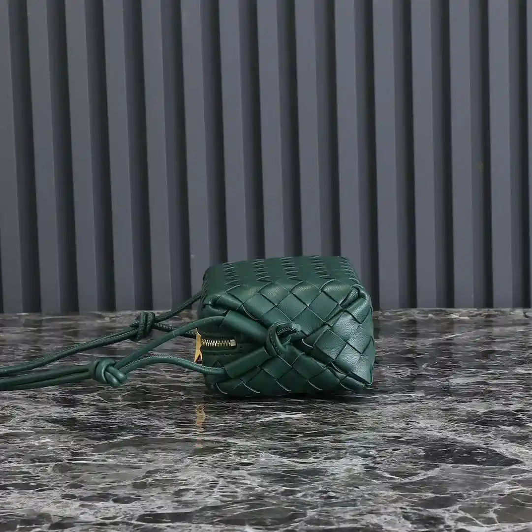 Bottega Veneta BV 680254 Mini Loop Camera Bag Dark Green