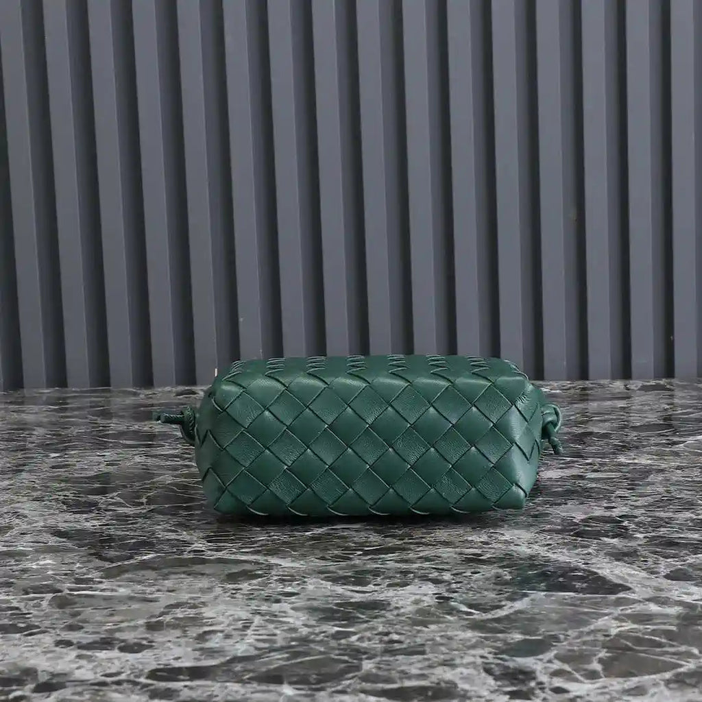 Bottega Veneta BV 680254 Mini Loop Camera Bag Dark Green