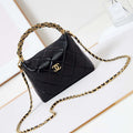 Chanel AS4189 Hobo braided With top handle Shiny Lambskin & Gold-Tone Metal Black - Default Title - View 1