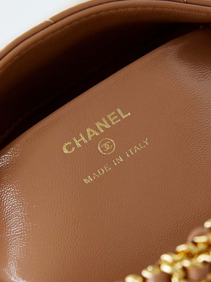 Chanel AS4189 Hobo braided With top handle Shiny Lambskin & Gold-Tone Metal Brown - Default Title - View 9