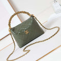 Chanel AS4189 Hobo braided With top handle Shiny Lambskin & Gold-Tone Metal Green - Default Title - View 1